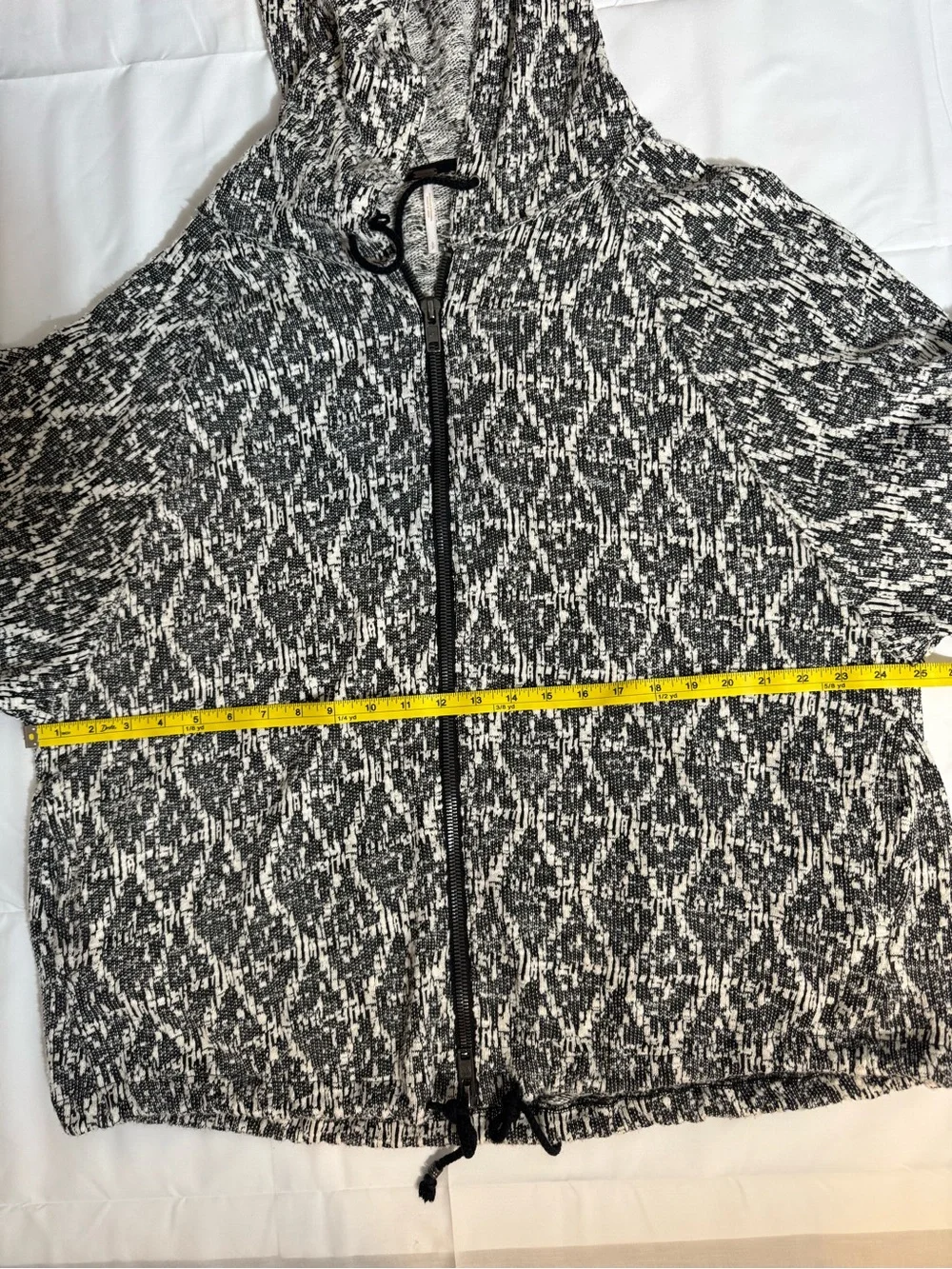 Free People Come Out Of Style Geometric Knit Full Zip Hoodie Sweater Jacket S